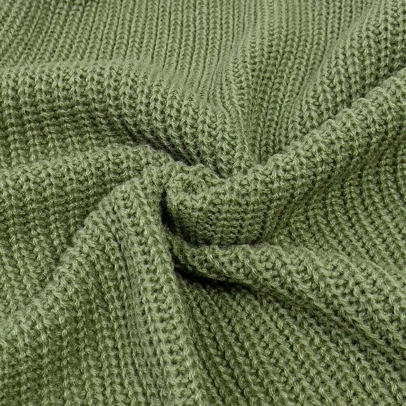 Army Green Casual Women's Solid Drop Shoulder Open Front Cardigan - Picture 5 of 8
